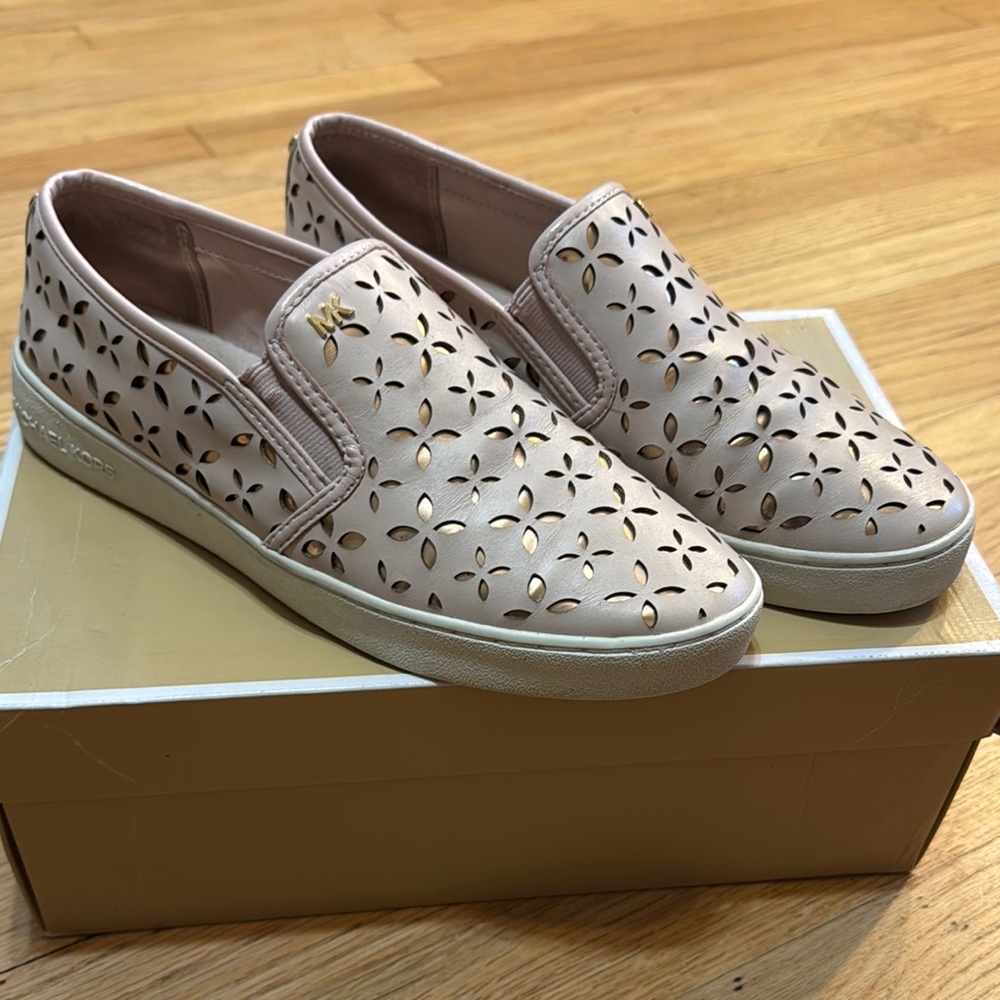 Michael Kors Pink Flats with Perforated Design